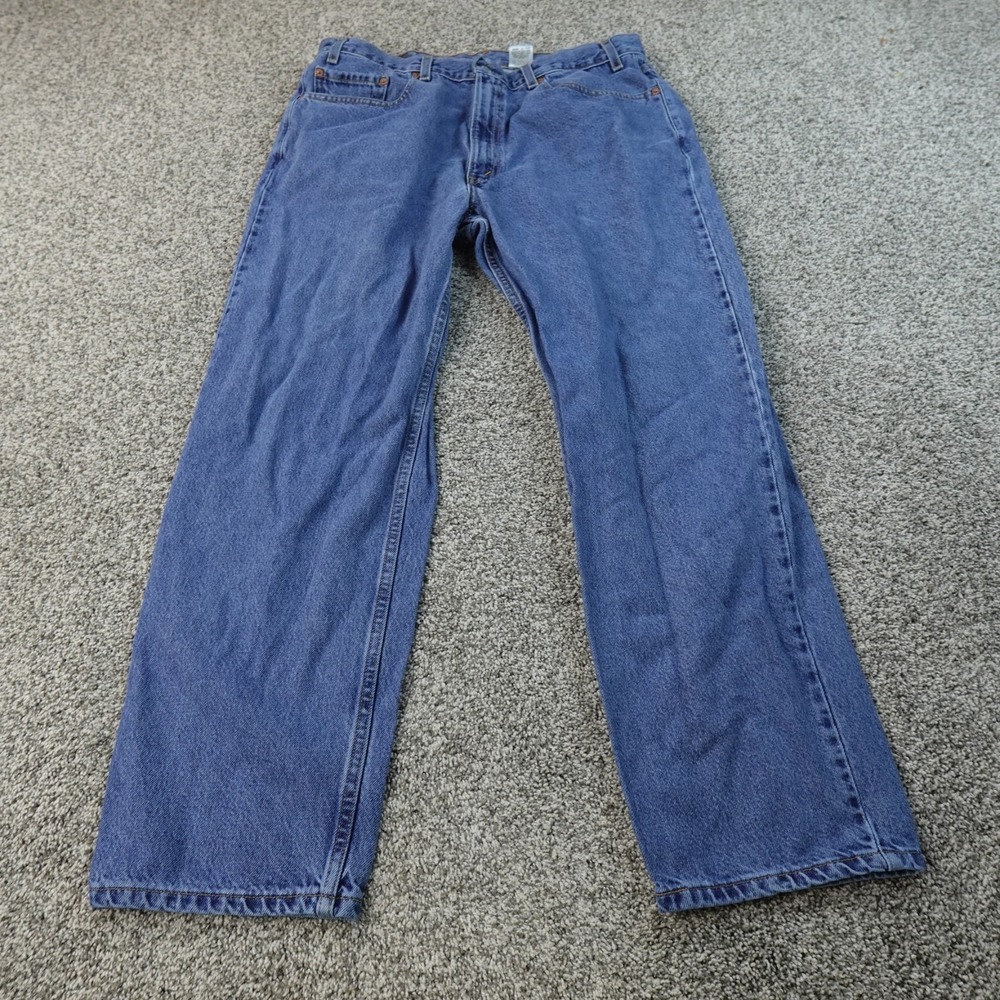 VTG Levis Jeans Mens 38X30 Dark Blue Denim Pants 550 Relaxed Tapered Western Y2K